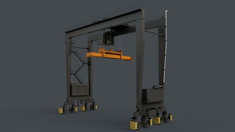 PBR Rubber Tyred Gantry Crane RTG V2 - Black