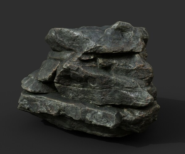 ArtStation - Black Boulder Cracked Rock Collection 210312 | Game Assets