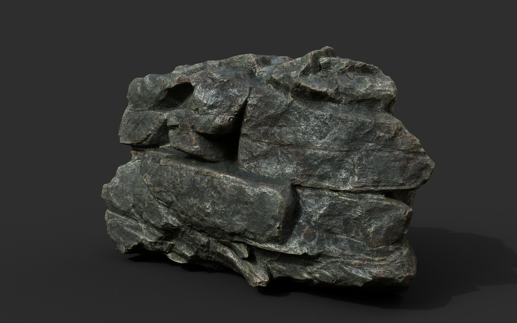 ArtStation - Black Boulder Cracked Rock Collection 210312 | Game Assets