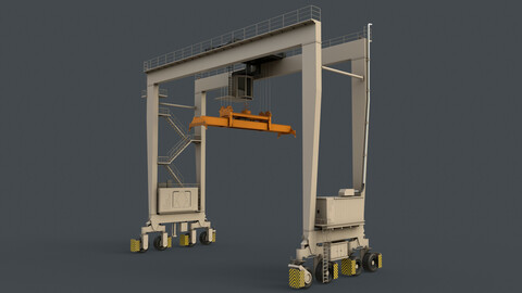 PBR Rubber Tyred Gantry Crane RTG V2 - White