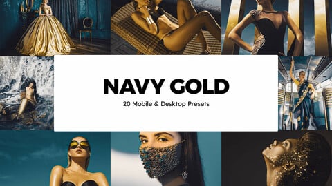 20 Navy Gold LUTs and Lightroom Presets