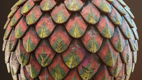 PBR - INDIGENOUS WOOD SCALES, ROOF OPTION - 4K MATERIAL