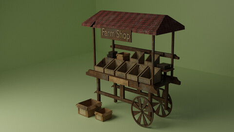 Fruit Barrow (Low-poly)
