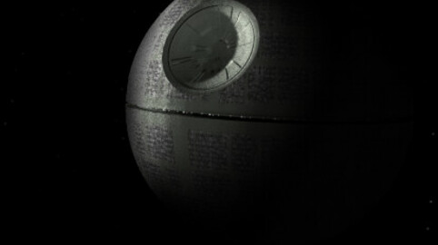 Black Star Wars painting- death star- single