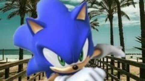 3D Sonic poster, digital painting in png - single