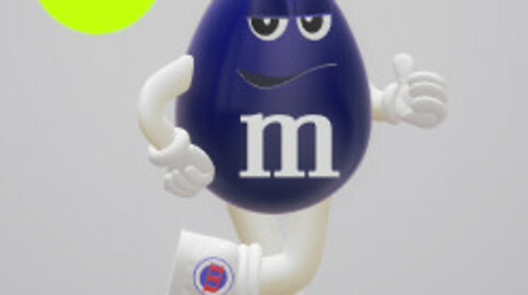 3D blue m&m's  character illustration