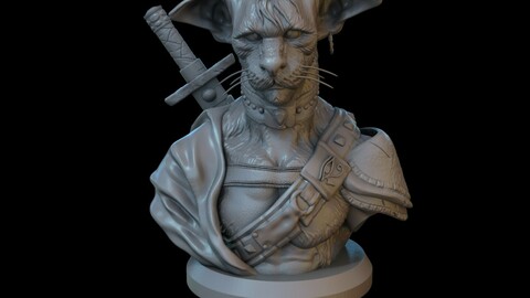 Catbeast bust 3D print model