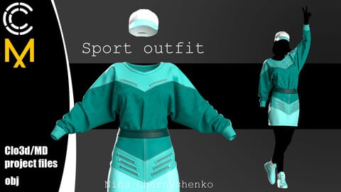 Sport outfit. Marvelous Designer/Clo3d project + OBJ.