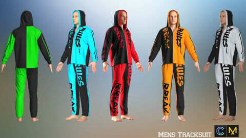 Mens Tracksuit ,Marvelous designer, Clo3d