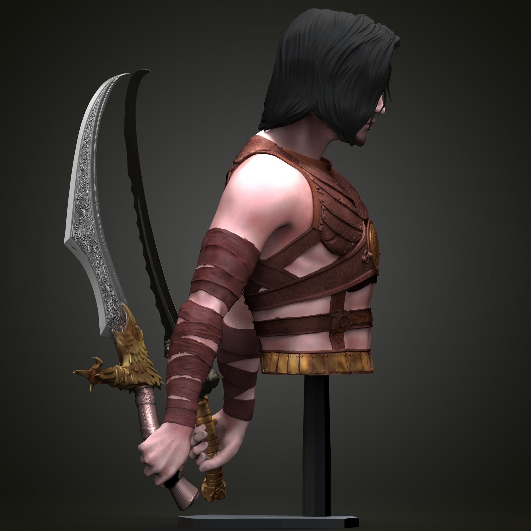 STL file Prince of Persia Warrior Within Statue 3D print model