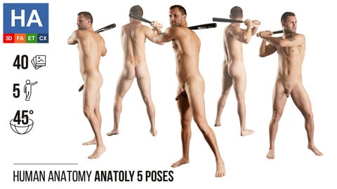 Human Anatomy | Anatoly 5 Various Poses | 40 Photos