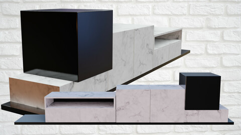 Modern Abstract Table Low-poly 3D model