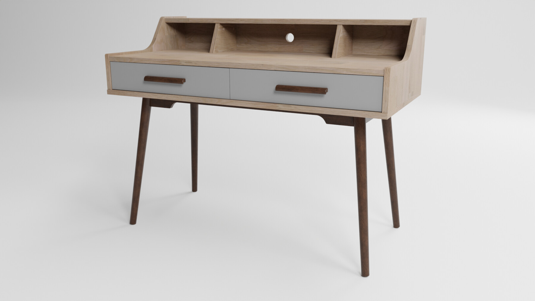 ArtStation ALLOA Home Office Desk Light Wood with Grey Resources