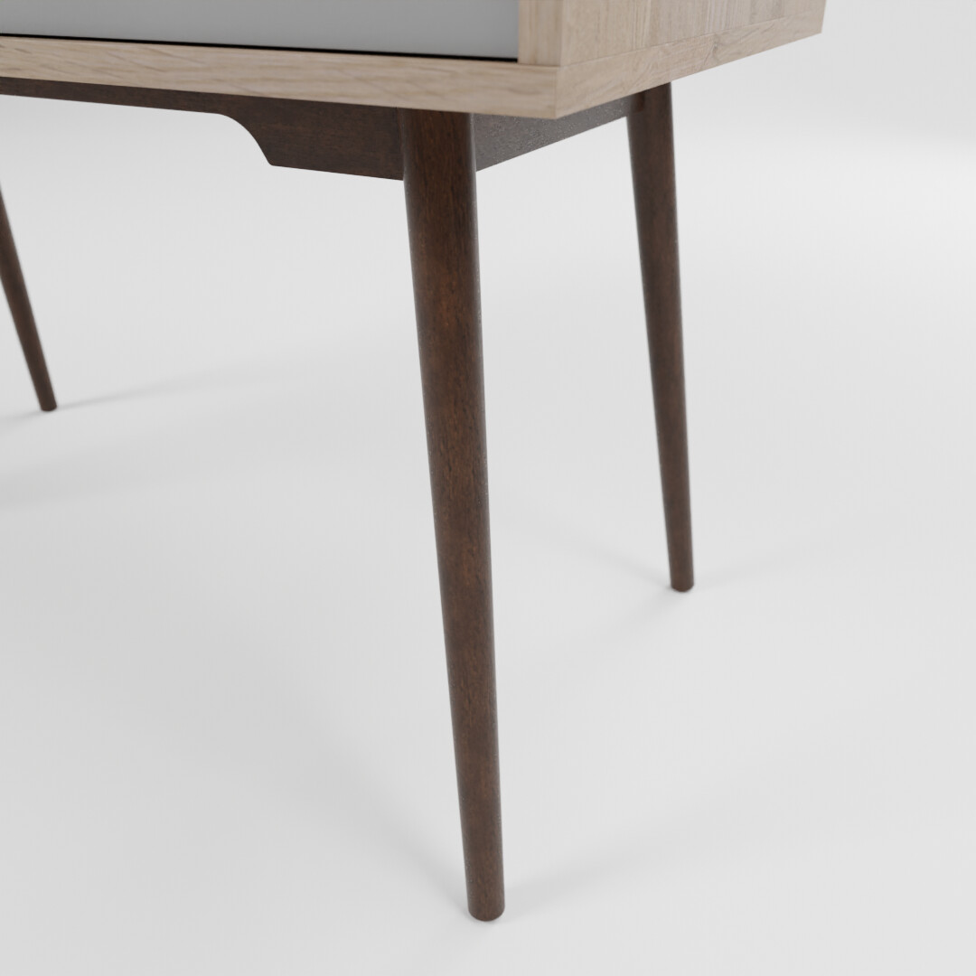 ArtStation ALLOA Home Office Desk Light Wood with Grey Resources