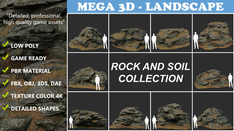 Low poly Rock and Soil Collection 210319