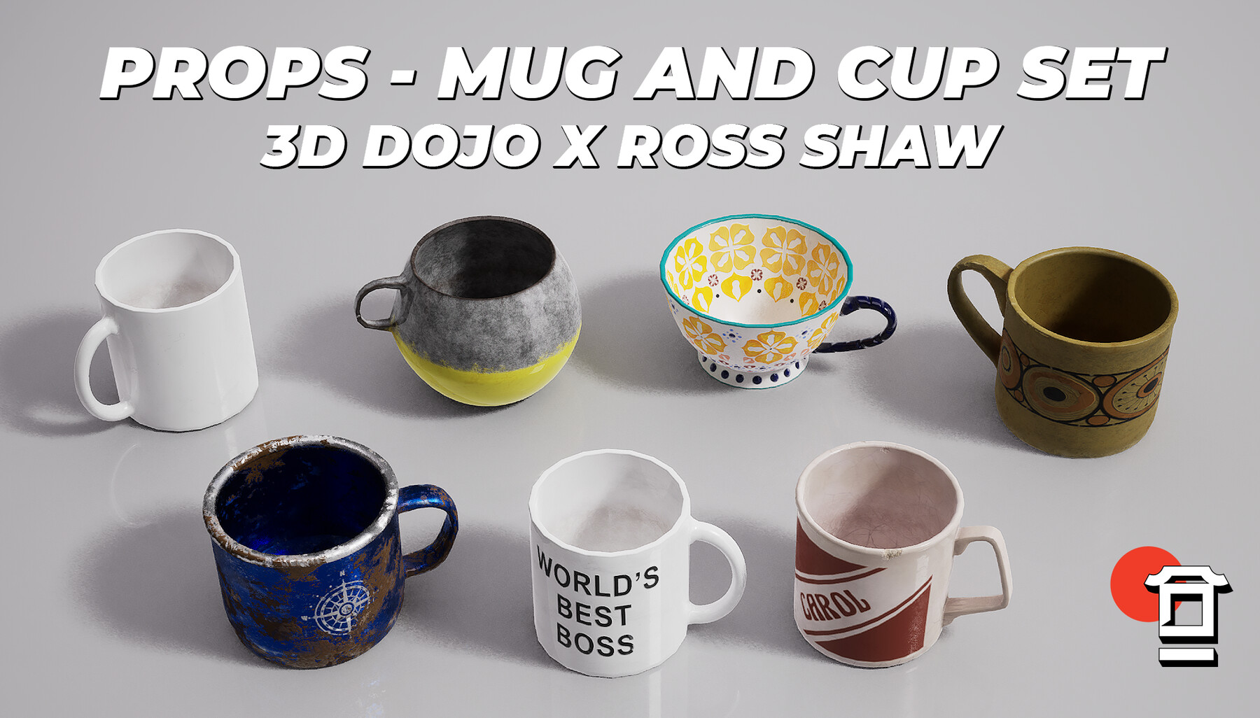 ArtStation Interior Props Mug and Cup Set Resources