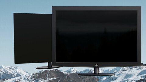 Generic Tv with and without stand Low-poly 3D model