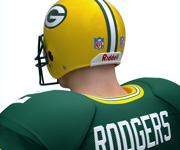 Green Bay Packers American Football Helmet 3D model