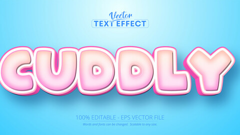 Cuddly text, cartoon style editable text effect