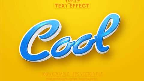 Cool text, cartoon style editable text effect