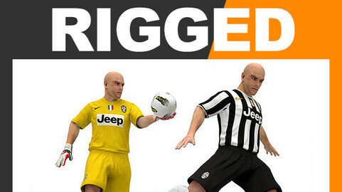 Rigged Football Player and Goalkeeper - Juventus FC