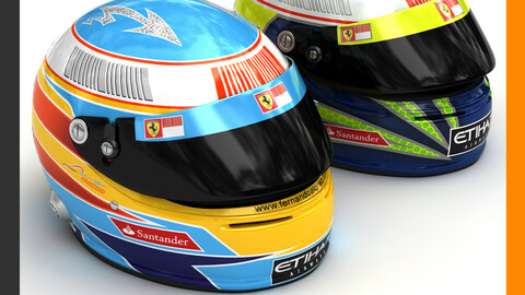Helmet F1 2010 Fernando Alonso and Felipe Massa