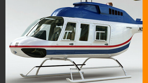 Helicopter Commercial Bell 206L with Interior