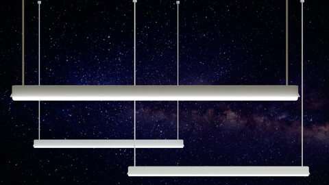 Hanging Tube Light Low-poly 3D model