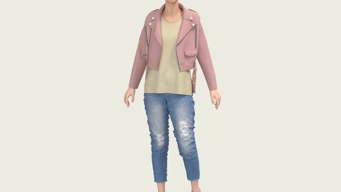 Female Outfit, Marvelous Designer , Clo3D Project File +  OBJ + FBX