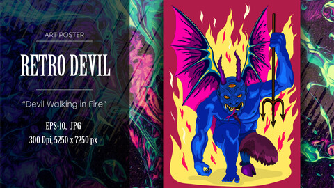 Vintage Cartoon Devil.