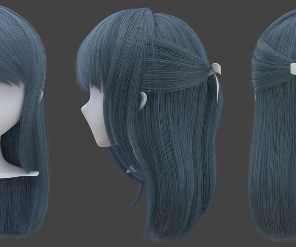 ArtStation - Anime Hairstyles Pack (9 types of hairstyles) | Resources