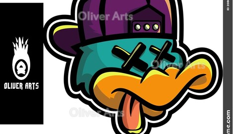 Vector Duck Dead Illustration.