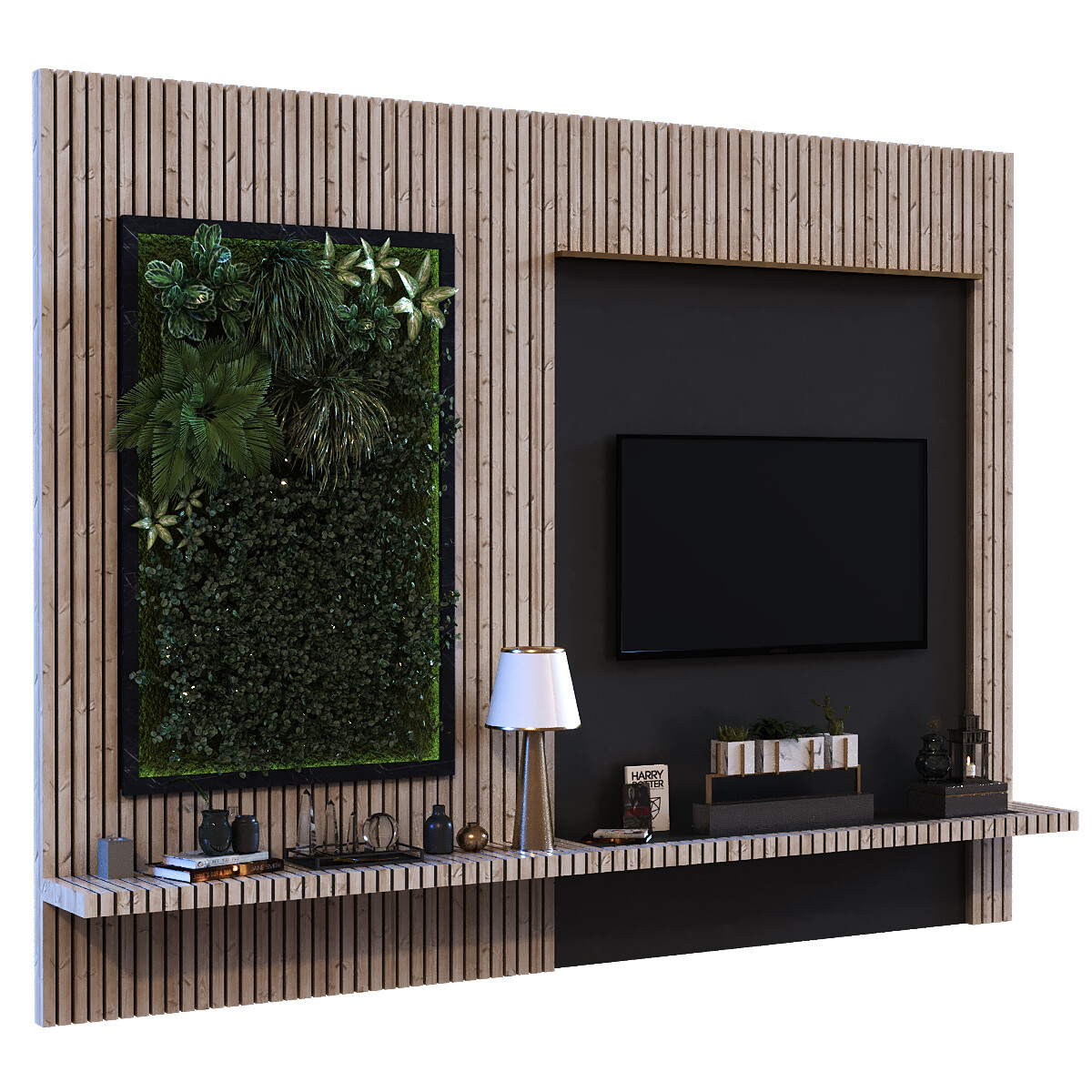 ArtStation green tv wall set 013 Resources