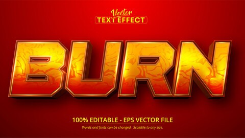 Burn text, cartoon style editable text effect