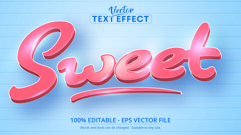 Sweet text, cartoon style editable text effect