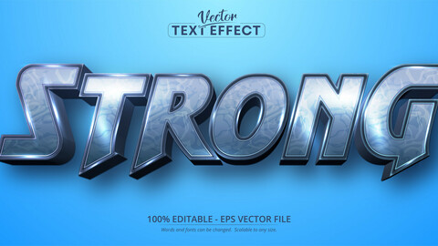 Strong text, cartoon style editable text effect