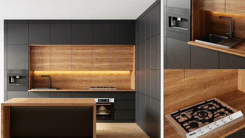 modern kitchen with island