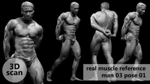 3D scan real muscleanatomy Man03 pose 01