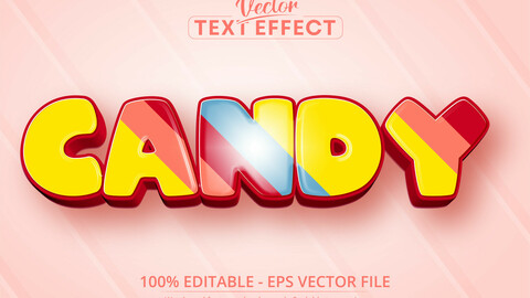 Candy text, cartoon style editable text effect