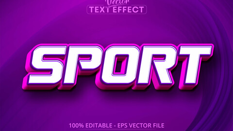 Sport text, cartoon style editable text effect