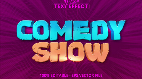 Comedy show text, cartoon style editable text effect