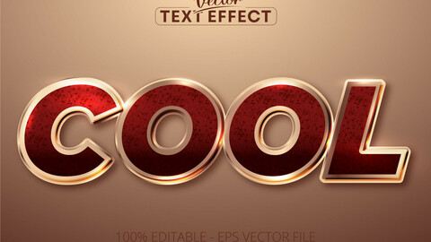 Cool text, shiny rose gold color style editable text effect