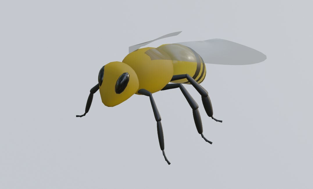 ArtStation Bee Abelha Lowpoly 3D model Game Assets