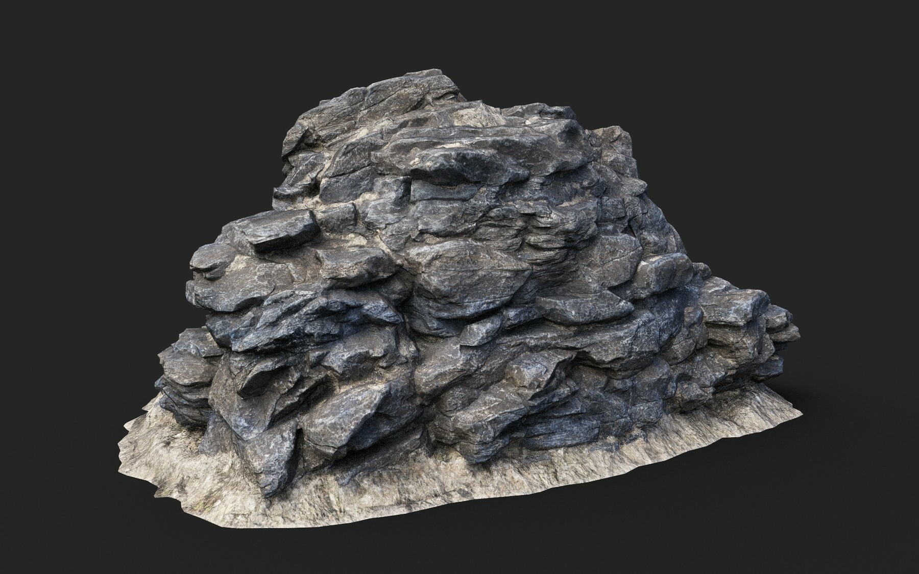 ArtStation - Low poly Big Gray Rough Rock Cliff Collection 210323 ...