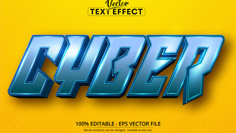 Cyber text, cartoon style editable text effect