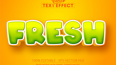 Fresh text, cartoon style editable text effect