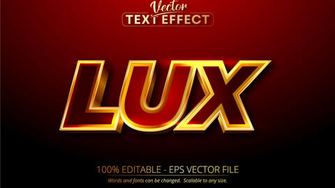 Lux text, shiny gold style editable text effect