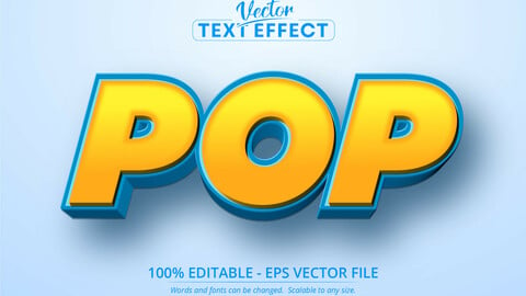 Pop text, cartoon style editable text effect