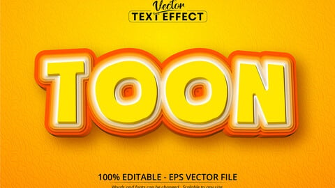 Toon text, cartoon style editable text effect