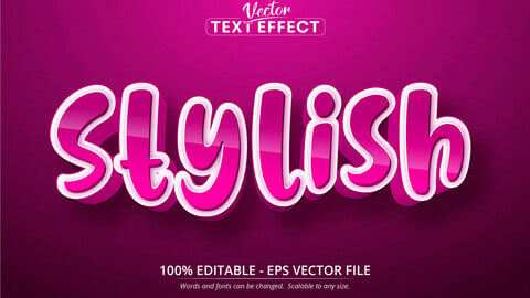 Stylish text, cartoon style editable text effect